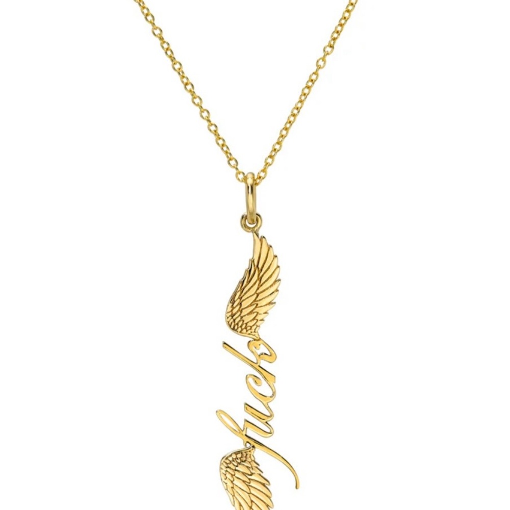 Gold Wing Pendant Necklace